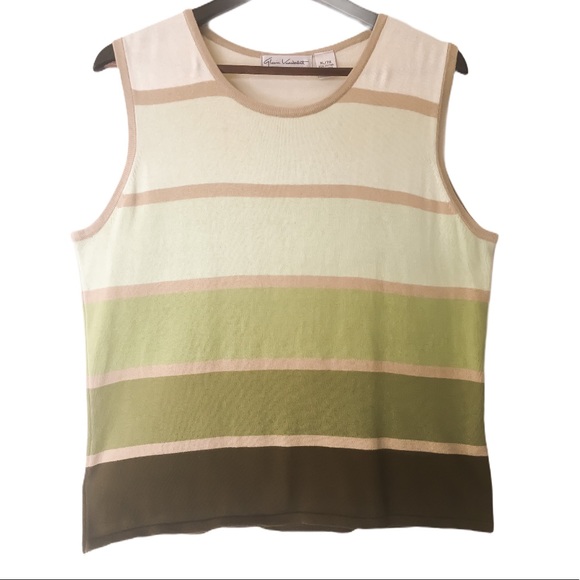 2/$25- Gloria Vanderbilt Sleeveless Ombré Green Knit Top - Picture 2 of 13